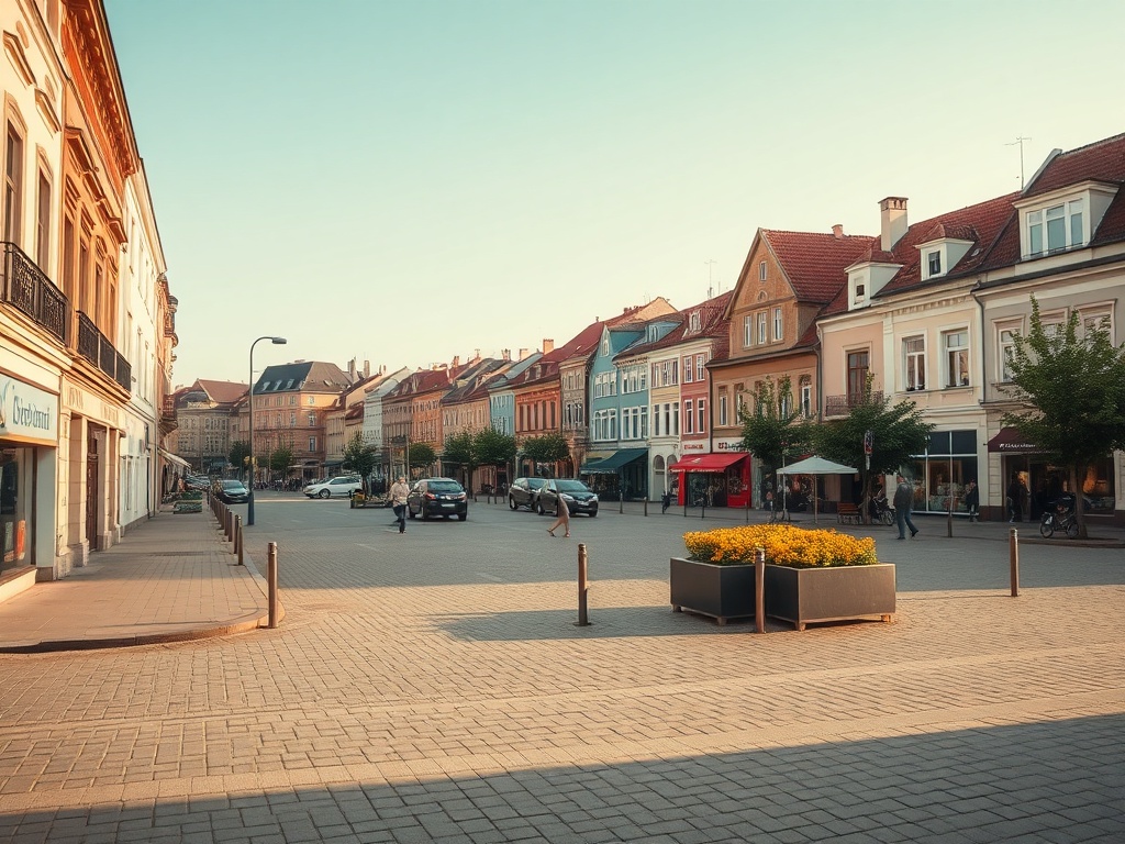 Widok na Jastarniję - kurort na Półwyspie Helskim z tradycyjnymi drewnianymi domami i plażą